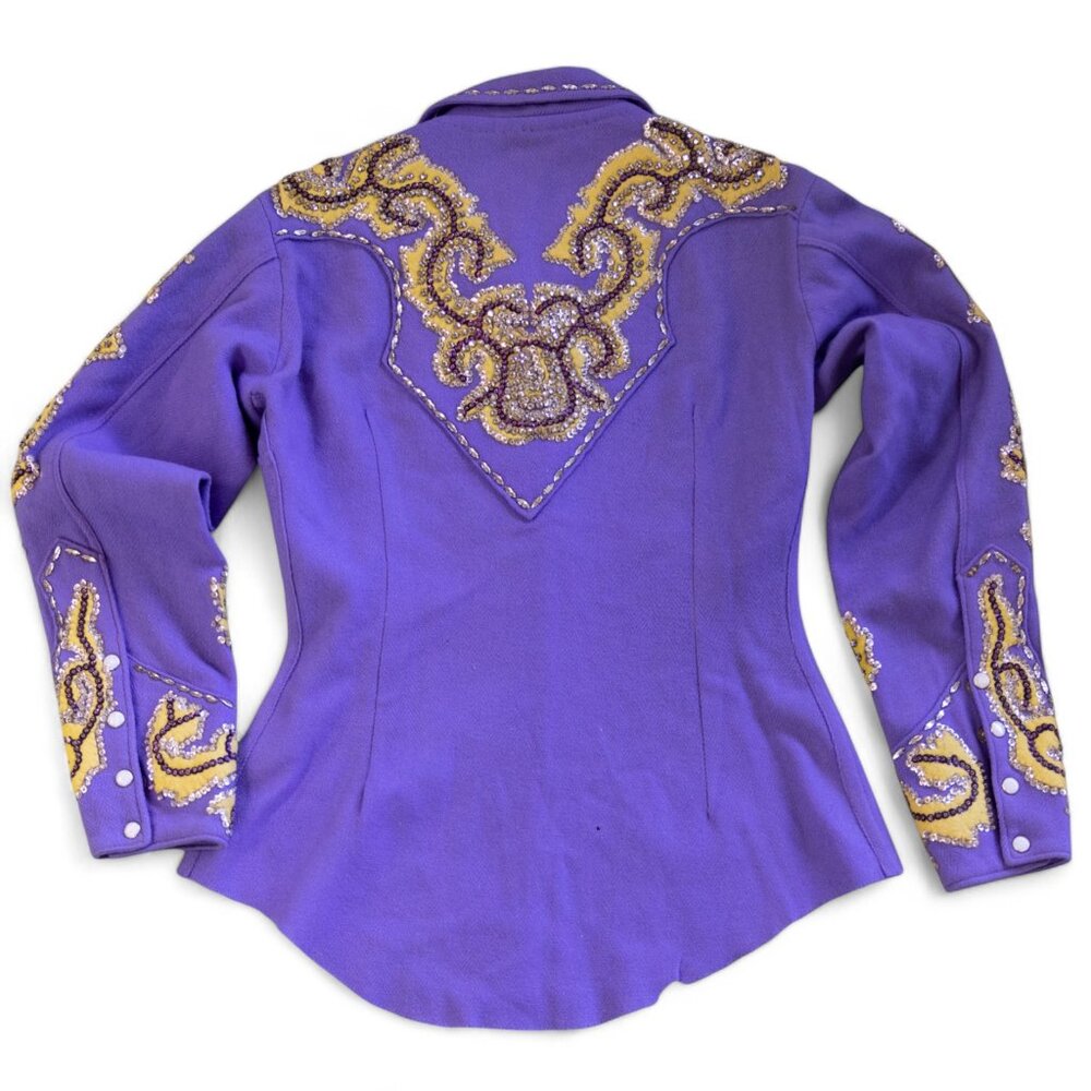 Vintage 1950s Rodeo Queen Western Suit – Custom Purple & Gold Sequin - Picture 7 of 17